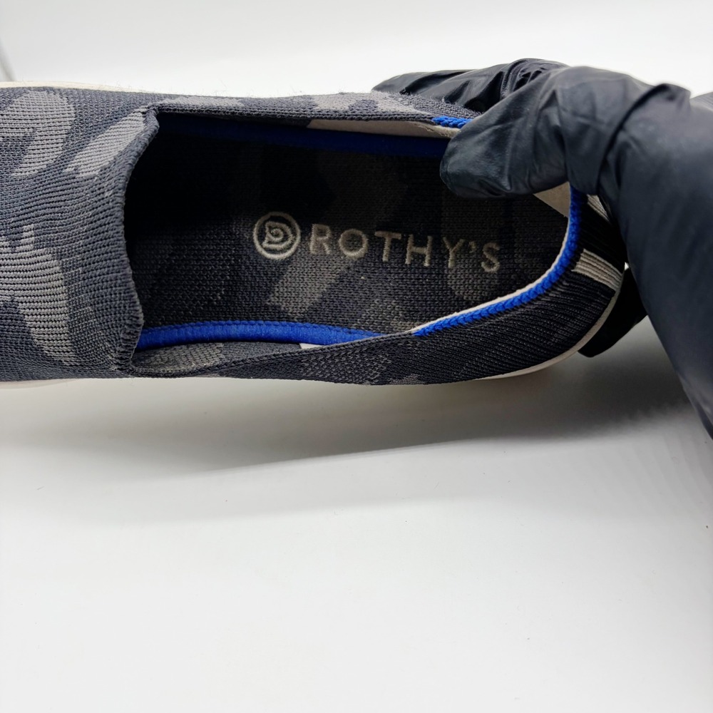 Rothy's The Sneaker Women 9.5 Grey Camo Slip On Knit Sustainable Comfort Shoes - Picture 8 of 9